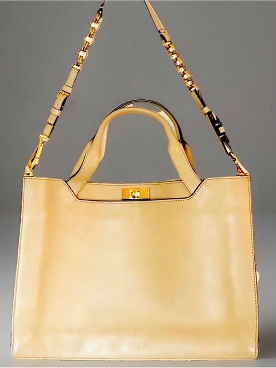 Handbags - Rare Marni Bora Leather Shoulder Bag Nude Trunk Bag Gold Hardware
